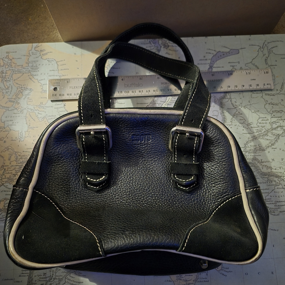 Roots Black Leather Bag